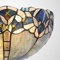 Orella Tiffany 30cm Wall Lamp, 2 x E14, Blue/Clear Crystal additional 5