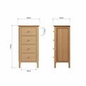Northampton Bedroom 4 Drawer Narrow Chest 50 x 40 x 95 cm additional 8