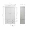 Dundee Bedroom - White 2 Door 4 Drawer Wardrobe 120 x 58 x 200 cm additional 9