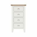 Tay Bedroom-White 4 Drawer Narrow Chest 55 x 40 x 100 cm additional 2
