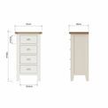 Tay Bedroom-White 4 Drawer Narrow Chest 55 x 40 x 100 cm additional 8