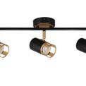 Abbey Linear Bar GU10, Black / Painted Gold 3 Light Ceiling Spotlight additional 4