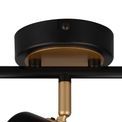 Abbey Linear Bar GU10, Black / Painted Gold 3 Light Ceiling Spotlight additional 6