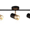 Abbey Linear Bar GU10, Black / Painted Gold 3 Light Ceiling Spotlight additional 3