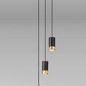 Abbey 3 Light Round Pendant GU10, Black / Painted Gold additional 1