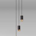 Abbey 3 Light Round Pendant GU10, Black / Painted Gold additional 2