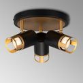 Abbey 3 Light Round Spotlight GU10, Black / Painted Gold additional 1