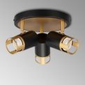 Abbey 3 Light Round Spotlight GU10, Black / Painted Gold additional 7