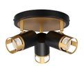 Abbey 3 Light Round Spotlight GU10, Black / Painted Gold additional 6