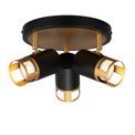 Abbey 3 Light Round Spotlight GU10, Black / Painted Gold additional 5