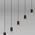 Abbey Black / Painted Gold GU10, 5 Light Bar Linear Pendant Light additional 2