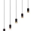 Abbey Black / Painted Gold GU10, 5 Light Bar Linear Pendant Light additional 4