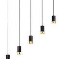 Abbey Black / Painted Gold GU10, 5 Light Bar Linear Pendant Light additional 3