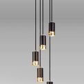 Abbey 5 Light Round Pendant GU10, Black / Painted Gold additional 1