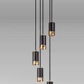 Abbey 5 Light Round Pendant GU10, Black / Painted Gold additional 2