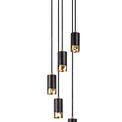 Abbey 5 Light Round Pendant GU10, Black / Painted Gold additional 4