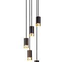 Abbey 5 Light Round Pendant GU10, Black / Painted Gold additional 3
