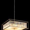 Adele Fixed Pendant / Semi Ceiling, 12 x E14, Pewter / Clear / Grain Glass additional 2