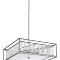 Adele Fixed Pendant / Semi Ceiling, 12 x E14, Pewter / Clear / Grain Glass additional 8