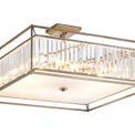Adele Fixed Pendant / Semi Ceiling, 12 x E14, Pewter / Clear / Grain Glass additional 5