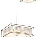 Adele Fixed Pendant / Semi Ceiling, 12 x E14, Pewter / Clear / Grain Glass additional 6