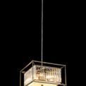 Adele Fixed Pendant / Semi Ceiling, 4 x E14, Pewter / Clear / Grain Glass additional 2