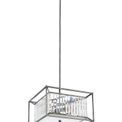 Adele Fixed Pendant / Semi Ceiling, 4 x E14, Pewter / Clear / Grain Glass additional 8