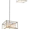 Adele Fixed Pendant / Semi Ceiling, 4 x E14, Pewter / Clear / Grain Glass additional 6
