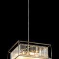 Adele Fixed Pendant / Semi Ceiling, 6 x E14, Pewter / Clear / Grain Glass additional 2