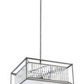 Adele Fixed Pendant / Semi Ceiling, 6 x E14, Pewter / Clear / Grain Glass additional 10