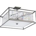 Adele Fixed Pendant / Semi Ceiling, 6 x E14, Pewter / Clear / Grain Glass additional 9