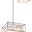 Adele Fixed Pendant / Semi Ceiling, 6 x E14, Pewter / Clear / Grain Glass additional 8
