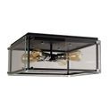 Eden Flush, 4 Light E27, Matt Black / Chrome / Clear Glass additional 4