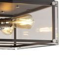 Eden Flush, 4 Light E27, Matt Black / Chrome / Clear Glass additional 5