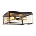 Eden Flush, 4 Light E27, Matt Black / Chrome / Clear Glass additional 3