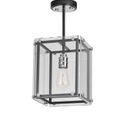 Eden Pendant, 1 Light E27, Matt Black / Chrome / Clear Glass additional 4