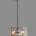 Eden Pendant, 4 Light E27, Matt Black / Chrome / Clear Glass additional 1