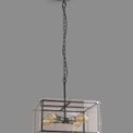 Eden Pendant, 4 Light E27, Matt Black / Chrome / Clear Glass additional 2