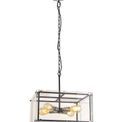 Eden Pendant, 4 Light E27, Matt Black / Chrome / Clear Glass additional 4
