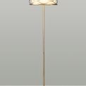 Edith Floor Lamp 3 Light E14 Aged Gold / Cream Fabric Shade additional 1