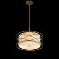 Edith Pendant / Convertible To Semi Flush 3 Light E14 Aged Gold / Cream Fabric Shade additional 5