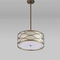 Edith Pendant / Convertible To Semi Flush 3 Light E14 Aged Gold / Cream Fabric Shade additional 2