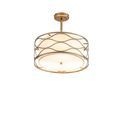 Edith Pendant / Convertible To Semi Flush 3 Light E14 Aged Gold / Cream Fabric Shade additional 9
