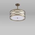 Edith Pendant / Convertible To Semi Flush 3 Light E14 Aged Gold / Cream Fabric Shade additional 4