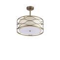 Edith Pendant / Convertible To Semi Flush 3 Light E14 Aged Gold / Cream Fabric Shade additional 8