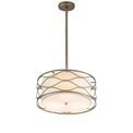 Edith Pendant / Convertible To Semi Flush 3 Light E14 Aged Gold / Cream Fabric Shade additional 11