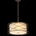 Edith Pendant / Convertible To Semi Flush 5 Light E14 Aged Gold / Cream Fabric Shade additional 7