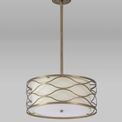 Edith Pendant / Convertible To Semi Flush 5 Light E14 Aged Gold / Cream Fabric Shade additional 2