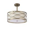 Edith Pendant / Convertible To Semi Flush 5 Light E14 Aged Gold / Cream Fabric Shade additional 11