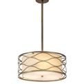 Edith Pendant / Convertible To Semi Flush 5 Light E14 Aged Gold / Cream Fabric Shade additional 5